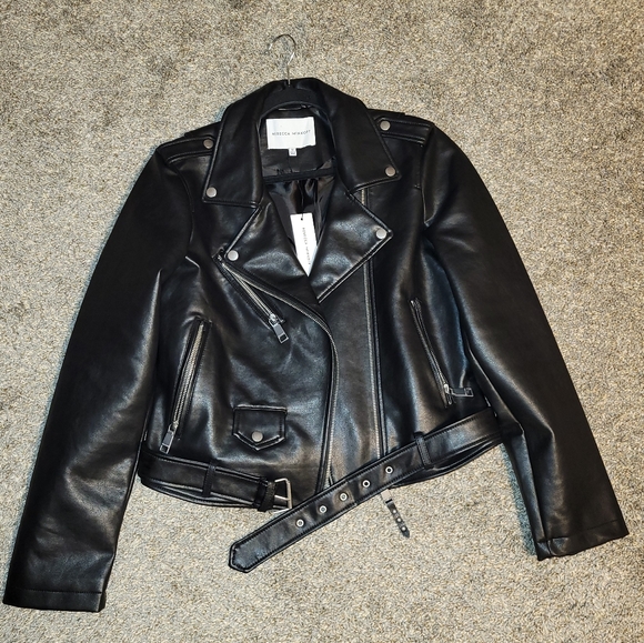 NWT Rebecca Minkoff Faux Leather biker jacket - Picture 1 of 6